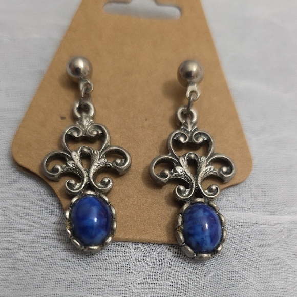 Sarah Coventry Jewelry - Sarah Coventry Silver and Blue Vintage Earrings